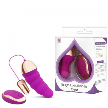 Cápsula Vibratória Texturizada Recarregável Wireless - REMOTE CONTROL JUMP EGG WEE - VipMix