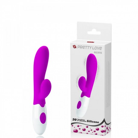 Vibrador Ponto G com Estimulador Clitoriano e 30 Modos de Vibração - PRETTY LOVE ALVIS - VipMix