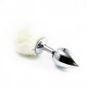 Plug Anal em Metal 7cm com Pompom Colorido - VipMix