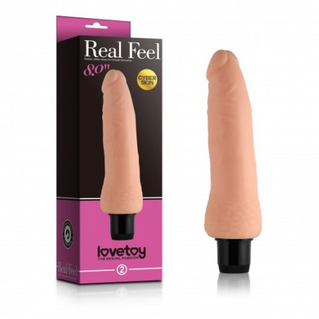 Pênis Realístico com Veias e Saliências Massageadoras e Vibração Multivelocidade - LOVETOY REAL FEEL 2 - VipMix