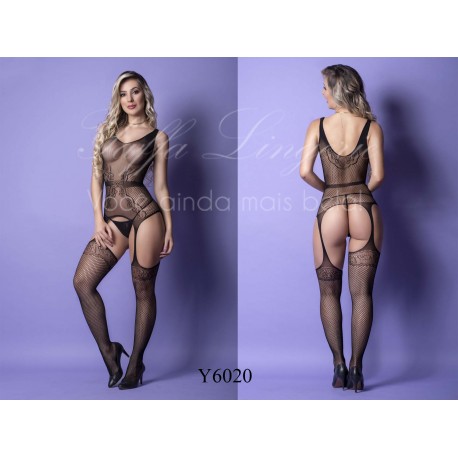 Lingerie Importada Macacão Alça Larga E Rendas Em Laços - Y6020 - Yaffa Lingerie