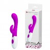 Vibrador em silicone ponto G com estimulador clitoriano, possui 7 modos de vibração.
