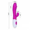 Vibrador com Estimulador Clitoriano e 30 Modos de Vibração - PRETTY LOVE SNAPPY - VipMix