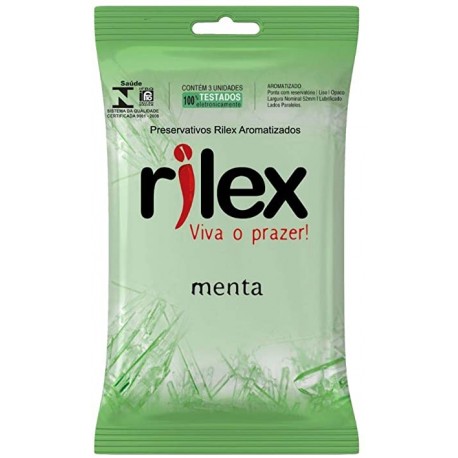 Preservativo Lubrificado com Aroma de Menta 3 Unidades - Rilex