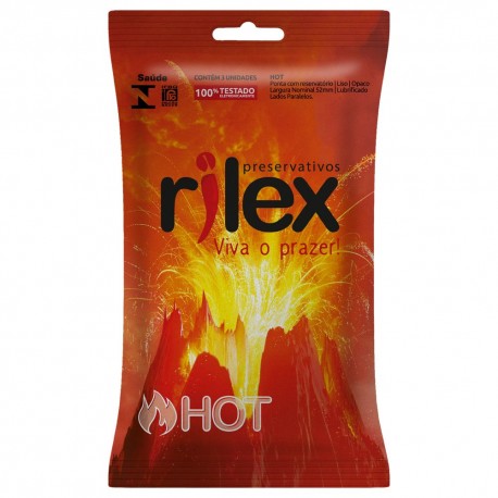 Preservativo Lubrificado Hot 3 Unidades - Rilex