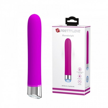 Vibrador Personal de 16,7 cm Liso revestido com silicone com 12 Modos de Vibração RANDOLPH – PRETTY LOVE
