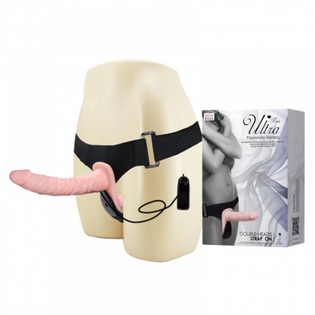 Cinta Peniana com Plug Vaginal e Vibração Multivelocidade - ULTRA PASSIONATE HARNESS - Importado