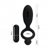 Anel peniano em silicone com estimulador clitoriano vibratório - Importado