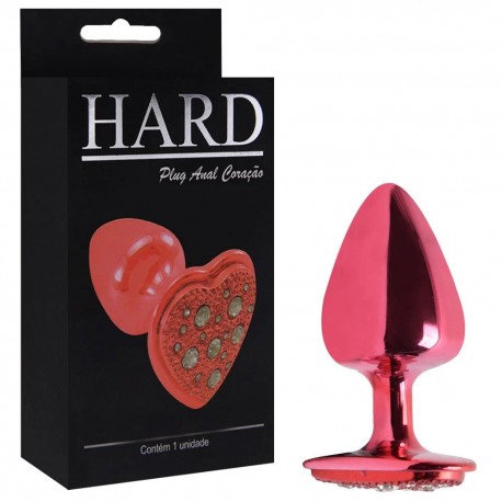 Plug Metal Pedra Coração Cravejada Em Strass - Hard