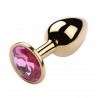Plug Anal de Aço - Redondo Dourado - Tamanho M - VIPMIX