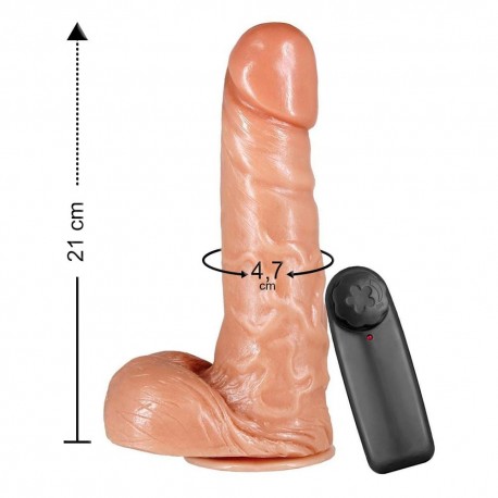 Protese Com Vibro Escroto E Ventosa 21 X 4,7Cm - Prazer & Cia