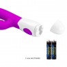 Vibrador com estimulador clitoriano simulador de sexo oral com línguas com 30 modos de vibração - PRETTY LOVE