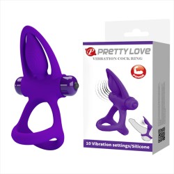 Anel Peniano Duplo com Estimulador Clitoriano - PRETTY LOVE