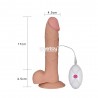 Pênis realístico com ventosa e escroto, com veias bem demarcadas e 10 vibrações impulse - LOVETOY